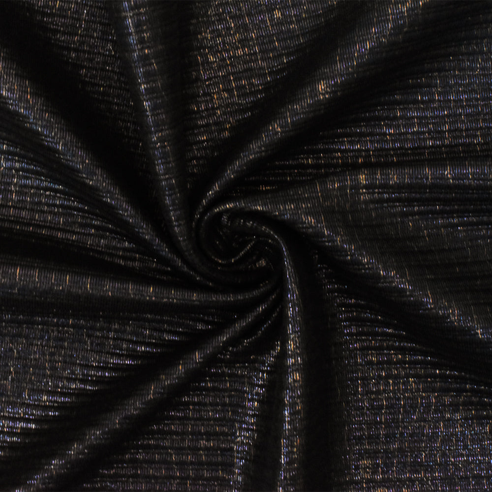1 Yard Black Copper Reptile Foil Ottoman Knit Fabric for Activewear and Costumes 56 Inches Width
