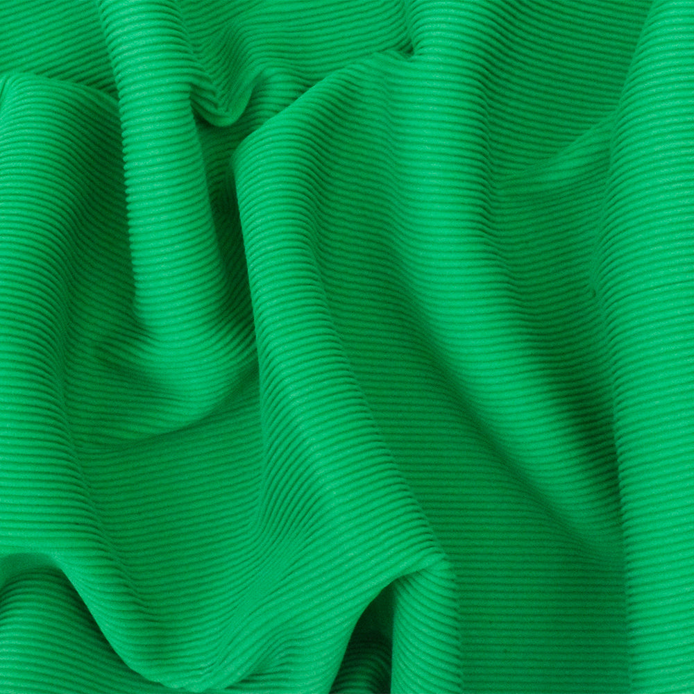 1 Yard Green 3D Textured Stripe Stretch Spandex Knit Fabric for Activewear and Performance Wear 40 Inches Width