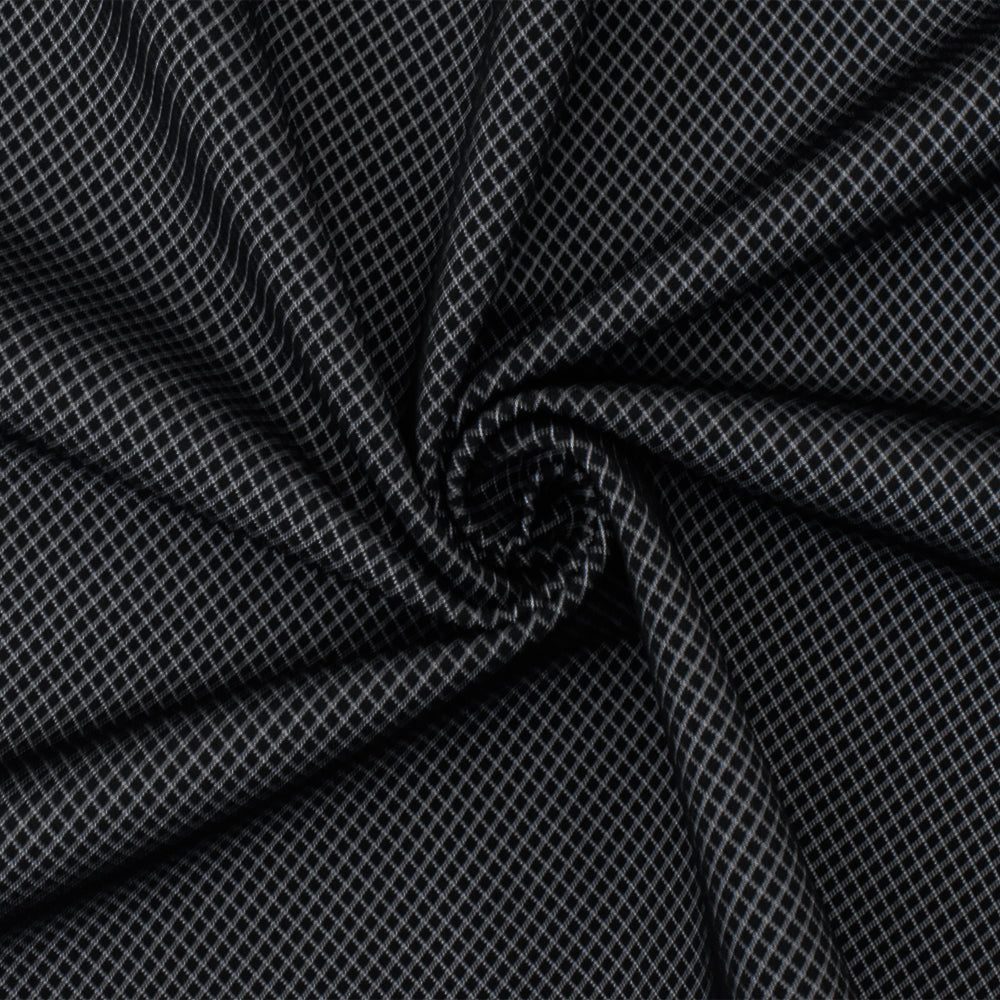 1 Yard Black and Gray Diamond Mesh Print Stretch Knit Fabric for Activewear 56 Inches Width