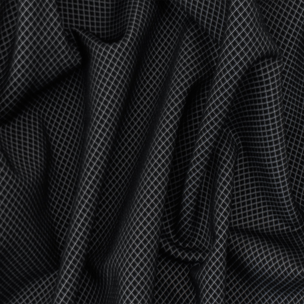 1 Yard Black and Gray Diamond Mesh Print Stretch Knit Fabric for Activewear 56 Inches Width