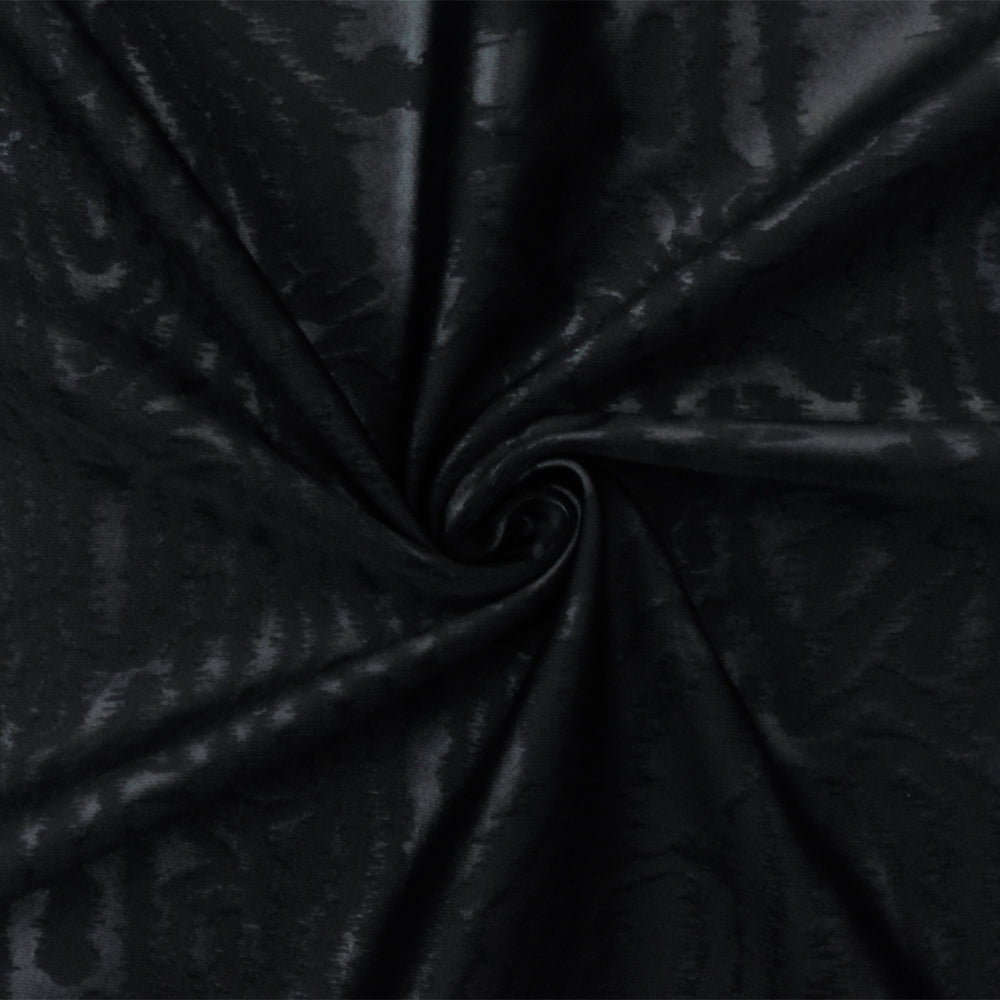 1 Yard Black Tiger Print Stretch Nylon Tricot Knit Fabric for Swimwear 56 Inches Width