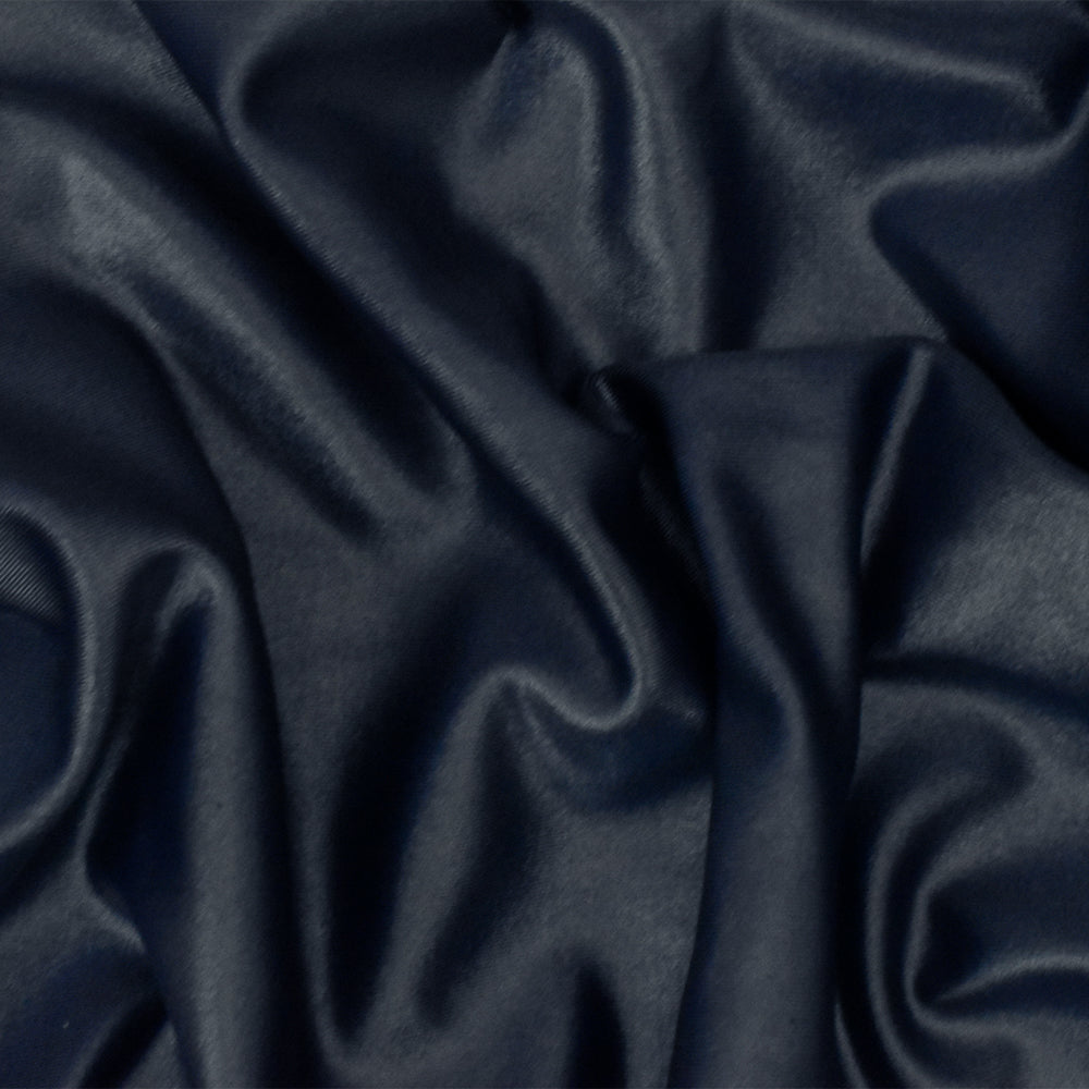1 Yard Deep Navy Stretch Satin Tricot Fabric Nylon Spandex for Swimwear and Costume Design 57" Width