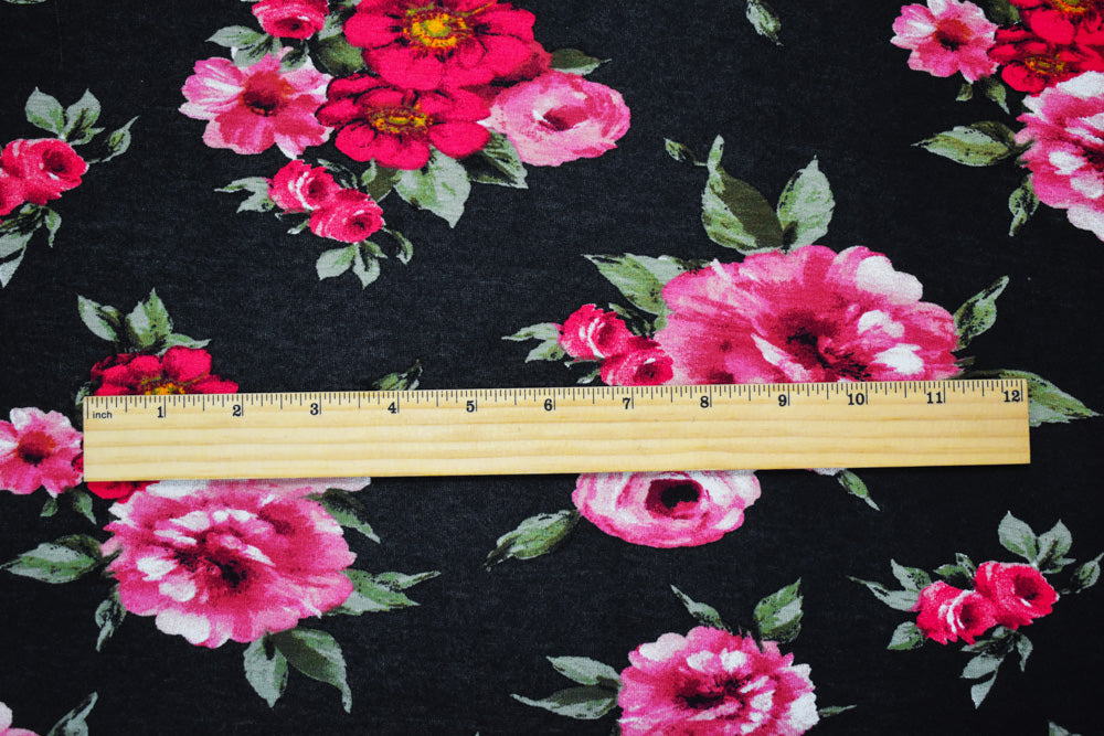 1 Yard Multi-Color Floral Cotton Spandex Stretch Jersey Knit Fabric 61 Inches Wide