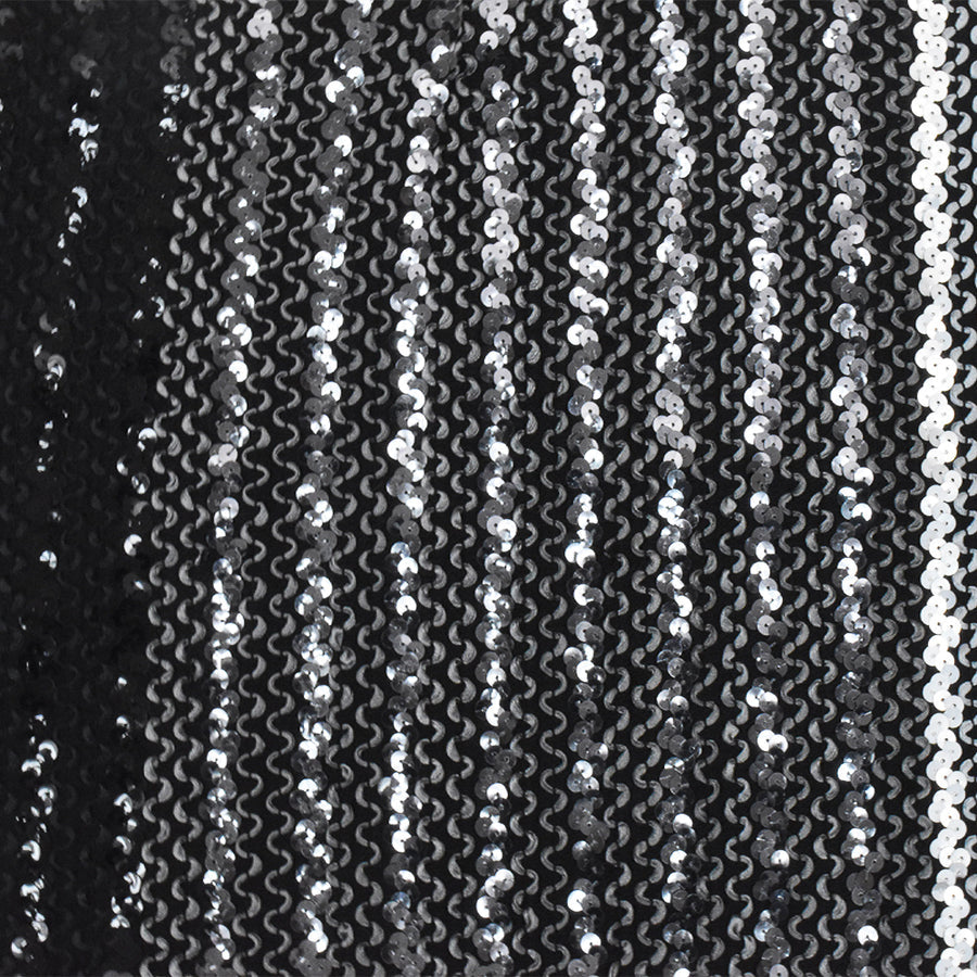 1 Yard Gray Black Multi 3D Wave Sequins Acrylic Poly Woven Jacketing Fabric Apparel 28 Inches Width
