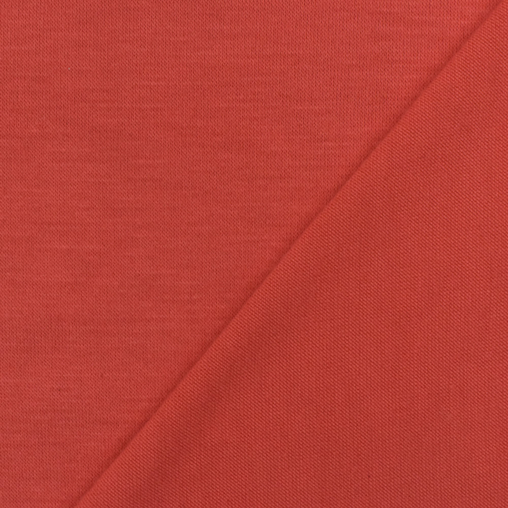 1 Yard Bright Coral Red Bamboo Spandex Jersey Knit Fabric Stretchy Lightweight 58 Inches