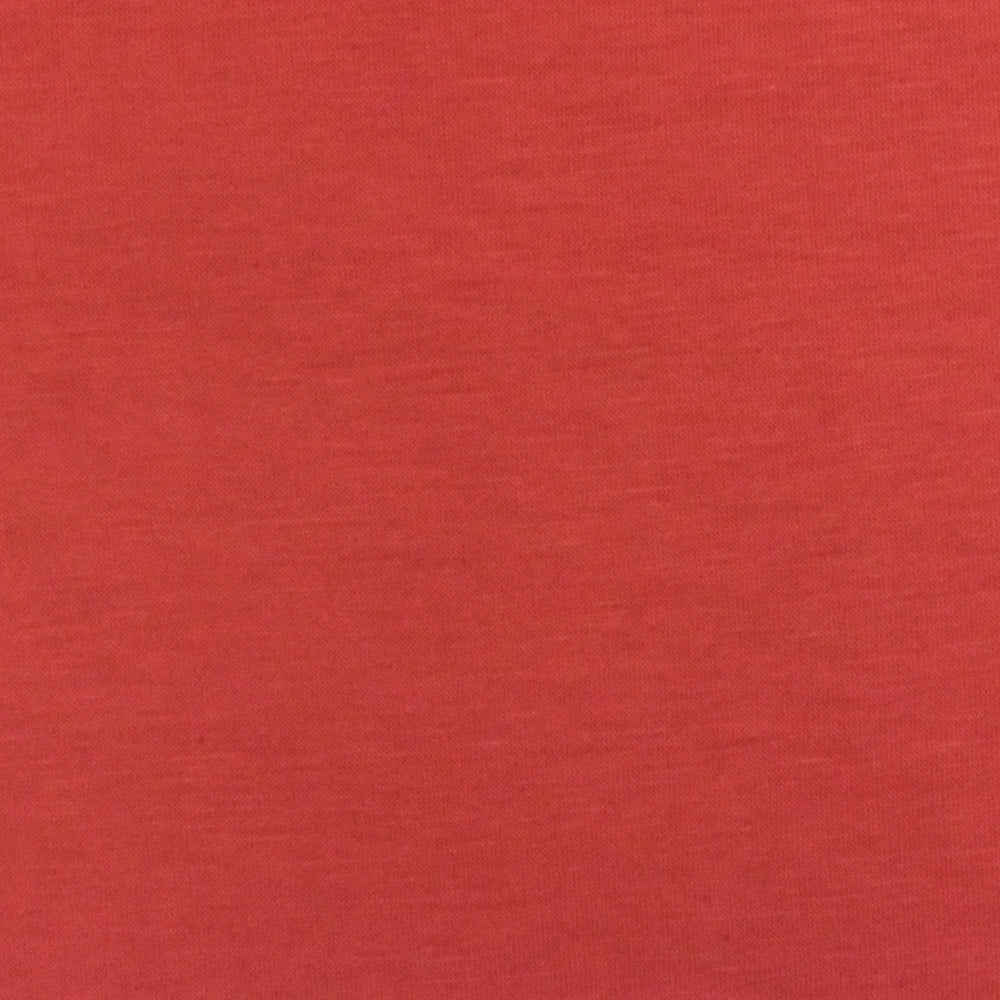 1 Yard Bright Coral Red Bamboo Spandex Jersey Knit Fabric Stretchy Lightweight 58 Inches