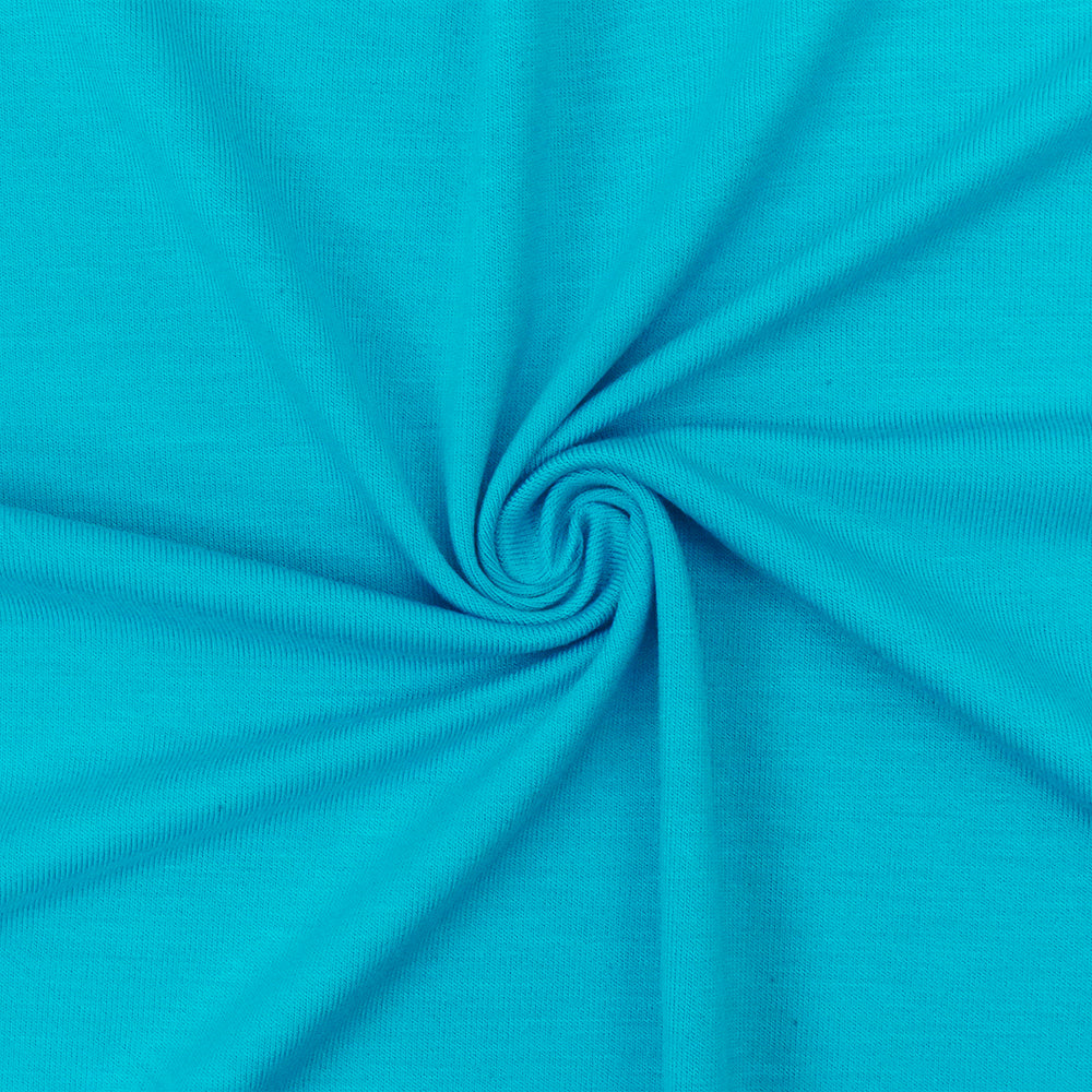 1 Yard Aqua Blue Spandex Rayon Modal Jersey Knit Fabric For Activewear And Blouses 58 Inches Width