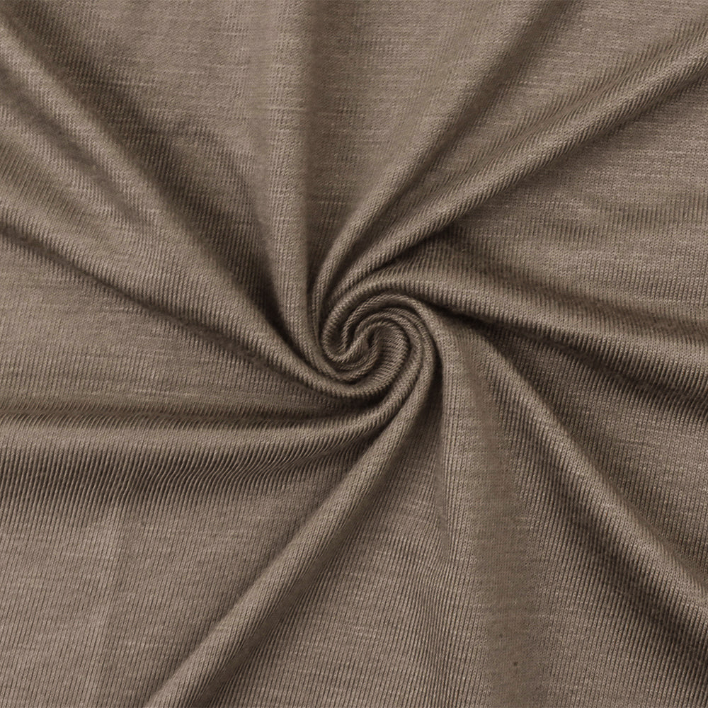 ১ গজ টাউপ ব্রাউন সলিড স্ট্রেচ রেয়ন স্প্যানডেক্স জার্সি নিট ফ্যাব্রিক ৬৪" প্রস্থ