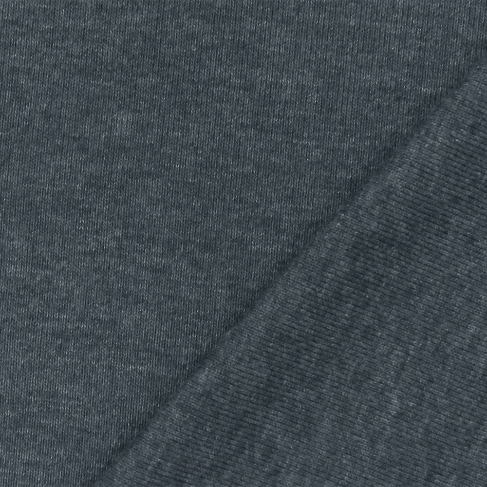 1 Yard Heather Gray Rib Knit Fabric Organic Cotton Poly Spandex Blend 47 Inches Width