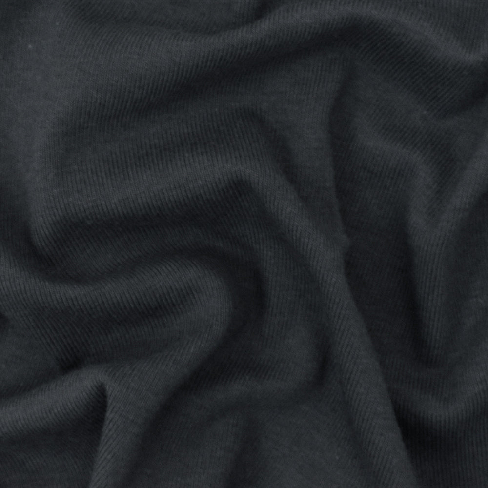 1 Yard Phantom Gray Organic Cotton Poly Stretch Spandex Rib Knit Fabric 51" Width
