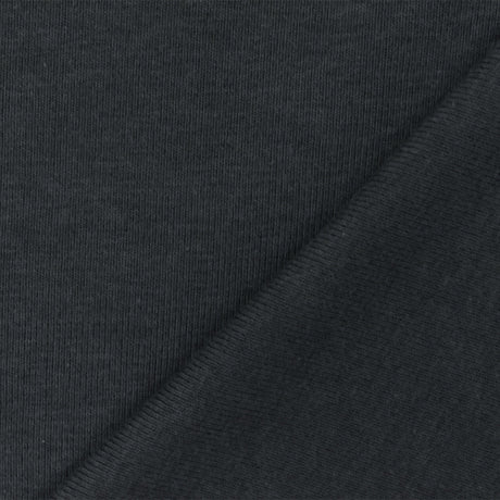 1 Yard Phantom Gray Organic Cotton Poly Stretch Spandex Rib Knit Fabric 51" Width