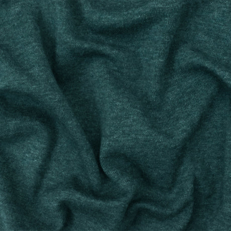 1 Yard Heather Ridgeline Green Organic Cotton Poly Stretch Spandex Rib Knit Fabric 42 Inches Width