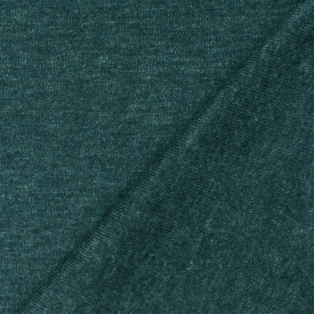 1 Yard Heather Ridgeline Green Organic Cotton Poly Stretch Spandex Rib Knit Fabric 42 Inches Width