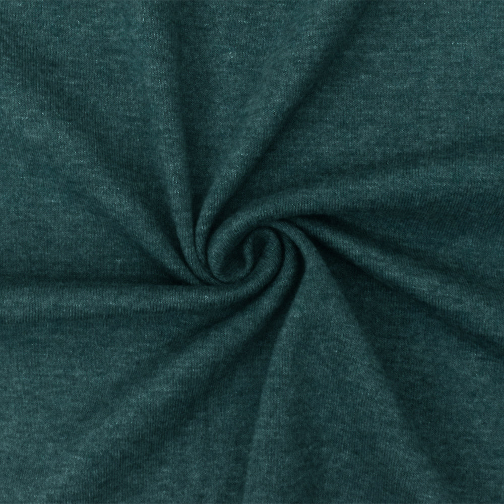 1 Yard Heather Ridgeline Green Organic Cotton Poly Stretch Spandex Rib Knit Fabric 42 Inches Width