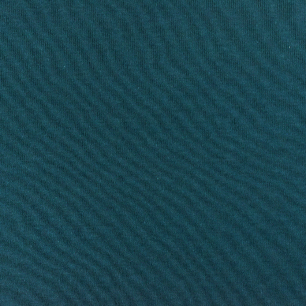 1 Yard Deep Teal Organic Cotton Poly Spandex Rib Knit Stretch Fabric 51 Inches Width