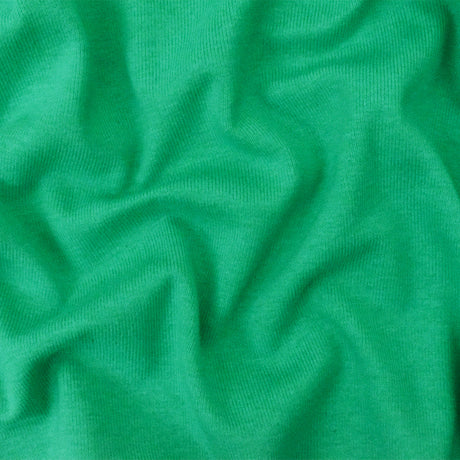 1 Yard Arcadia Green Organic Cotton Poly Stretch Spandex Solid 1x1 Rib Knit Fabric 51 Inches Wide