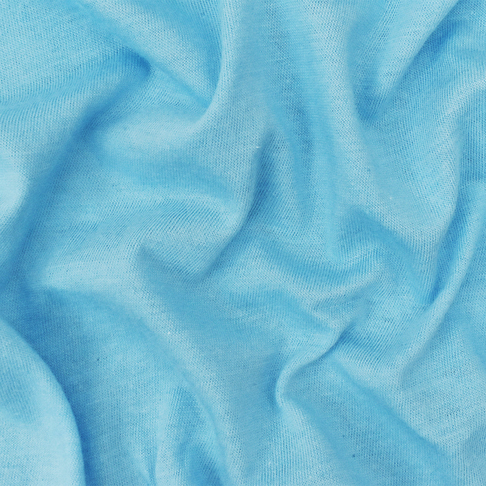 1 Yard Lake Blue Organic Cotton Stretch Spandex Solid Jersey Knit Fabric 46 Inches Wide