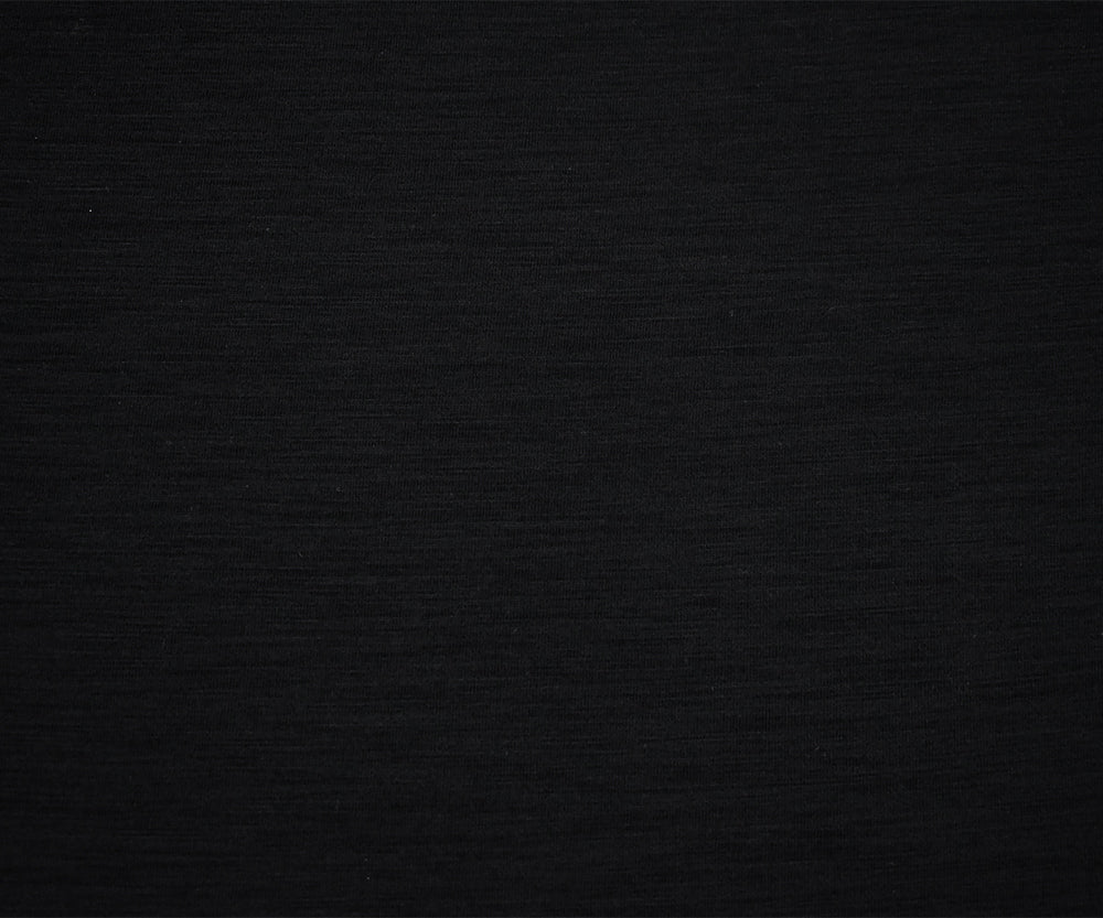 1 Yard Black Wool Blend Stretch Jersey Knit Fabric with Slub Texture 50 Inches Wide