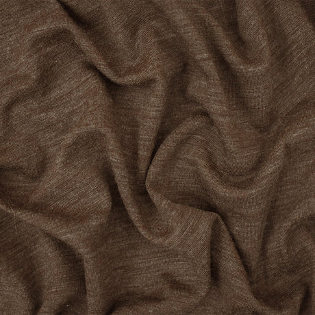 1 Yard Heather Warm Brown Gray Wool Blend Stretch Jersey Knit Fabric 50 Inches Wide