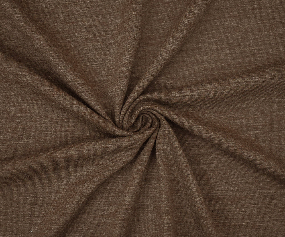 1 Yard Heather Warm Brown Gray Wool Blend Stretch Jersey Knit Fabric 50 Inches Wide