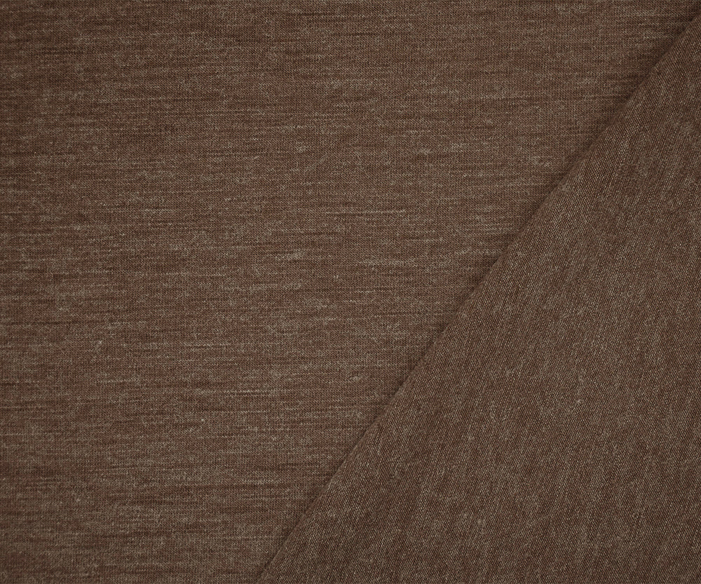 1 Yard Heather Warm Brown Gray Wool Blend Stretch Jersey Knit Fabric 50 Inches Wide