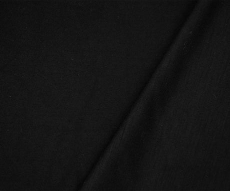 1 Yard Matte Black Wool Blend Slub Stretch Jersey Knit Fabric 46 Inches Wide