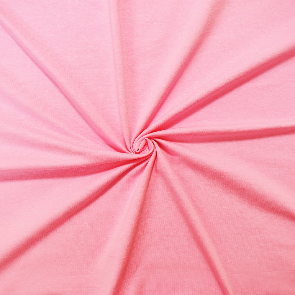 1 Yard Pastel Pink Cotton Stretch Jersey with Matte Finish and Smooth Handfeel, Ideal for Soft and Form-Fitting Garments, 61 Inches Wide
