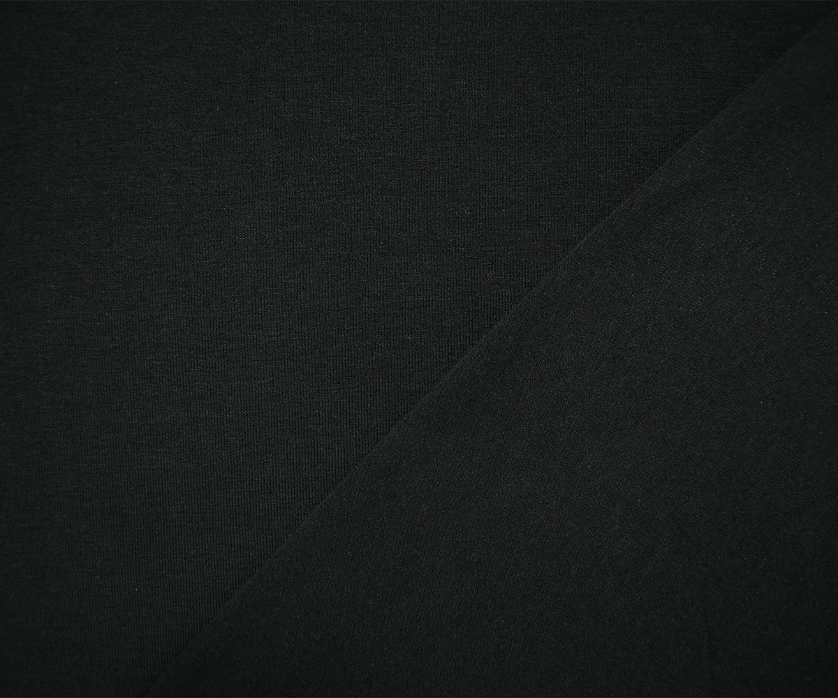 1 Yard Deep Black Cotton Matte Knit Fabric with Stretch, Great for Lounge Sets, Leggings, and Custom Apparel, 64 Inches Width
