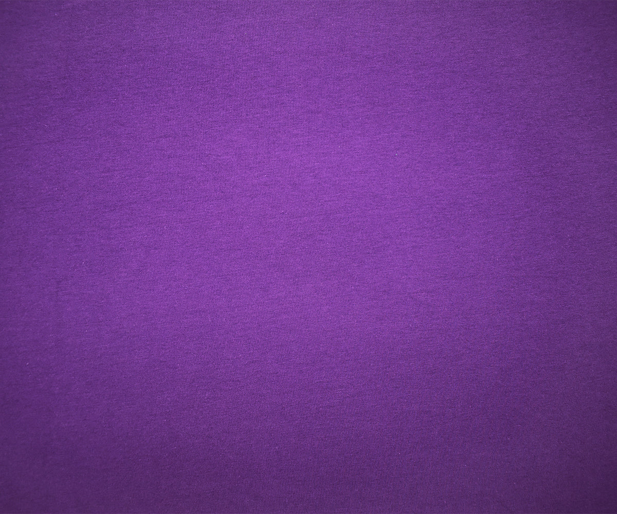 1 Yard Purple Organic Cotton-Blend Matte Jersey Knit with Smooth Stretch Texture, 60 Inches Wide