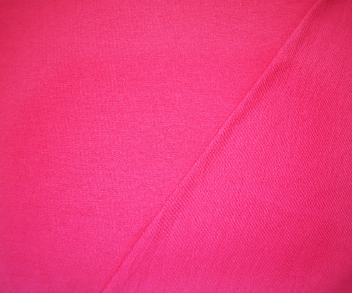1 Yard Fuchsia Pink Organic Cotton-Blend Matte Jersey , Smooth and Flexible Fabric, 60 Inches Wide