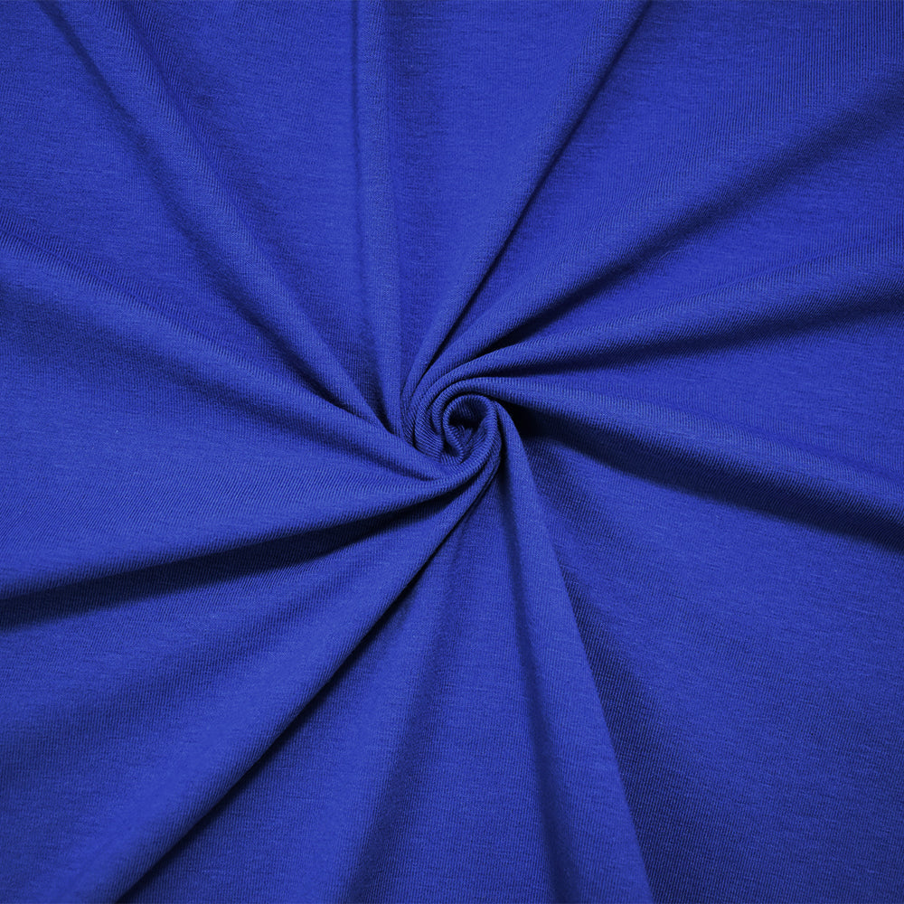 1 Yard Cobalt Blue Organic Cotton Stretch Jersey Knit Fabric Soft Matte Apparel Material 63 Inches Width