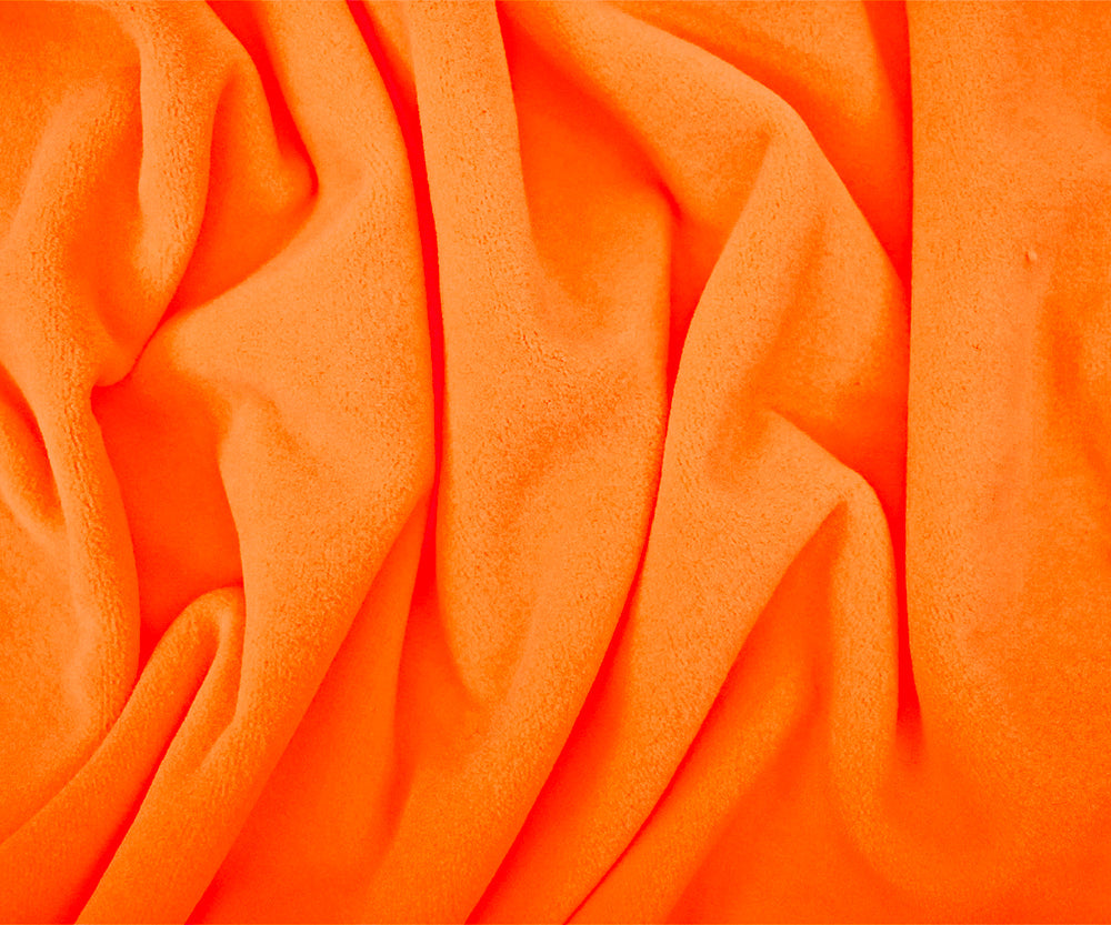1 Yard Neon Orange Polartec Wind Pro Fleece Knit Heavyweight, Wind Resistant & Water Repellent 63 Inches Wide