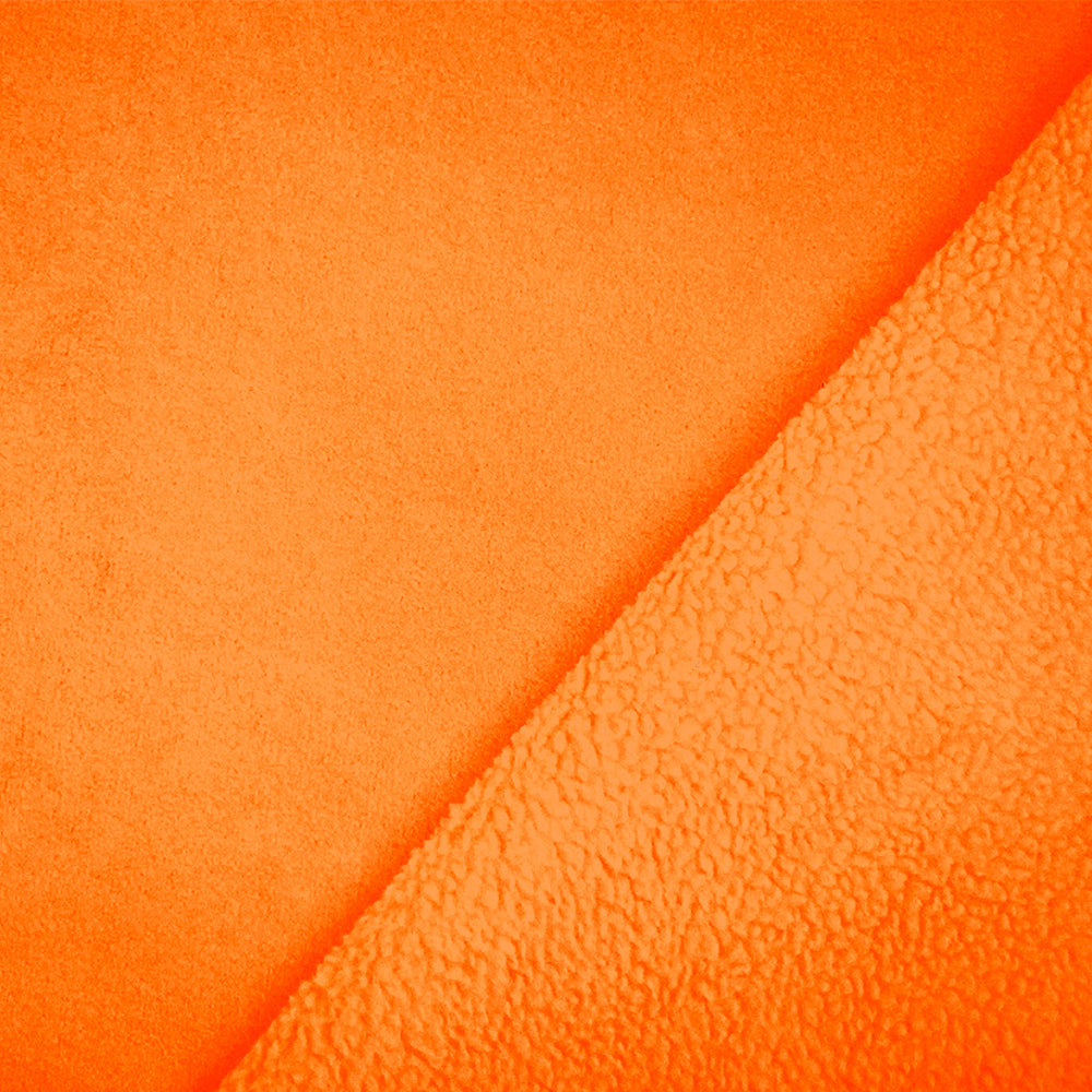 1 Yard Neon Orange Polartec Wind Pro Fleece Knit Heavyweight, Wind Resistant & Water Repellent 63 Inches Wide