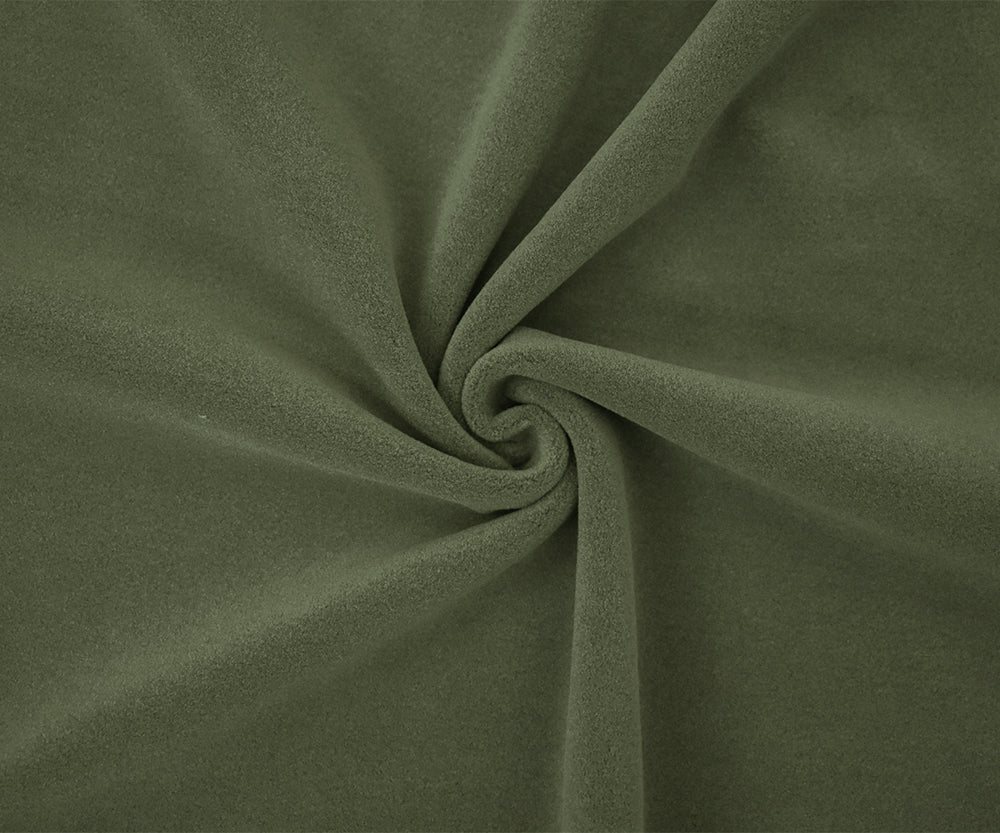 1 Yard Army Green Polartec Wind Pro Fleece Knit Fabric Heavyweight, Wind Resistant & Water Repellent 64 Inches Wide