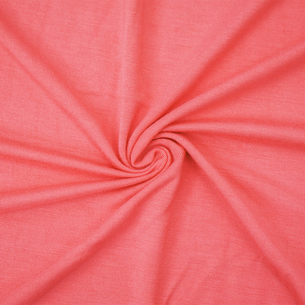 1 Yard Pink Bamboo Solid Stretch Jersey Knit Fabric For Apparel And Activewear 61 Inches Width