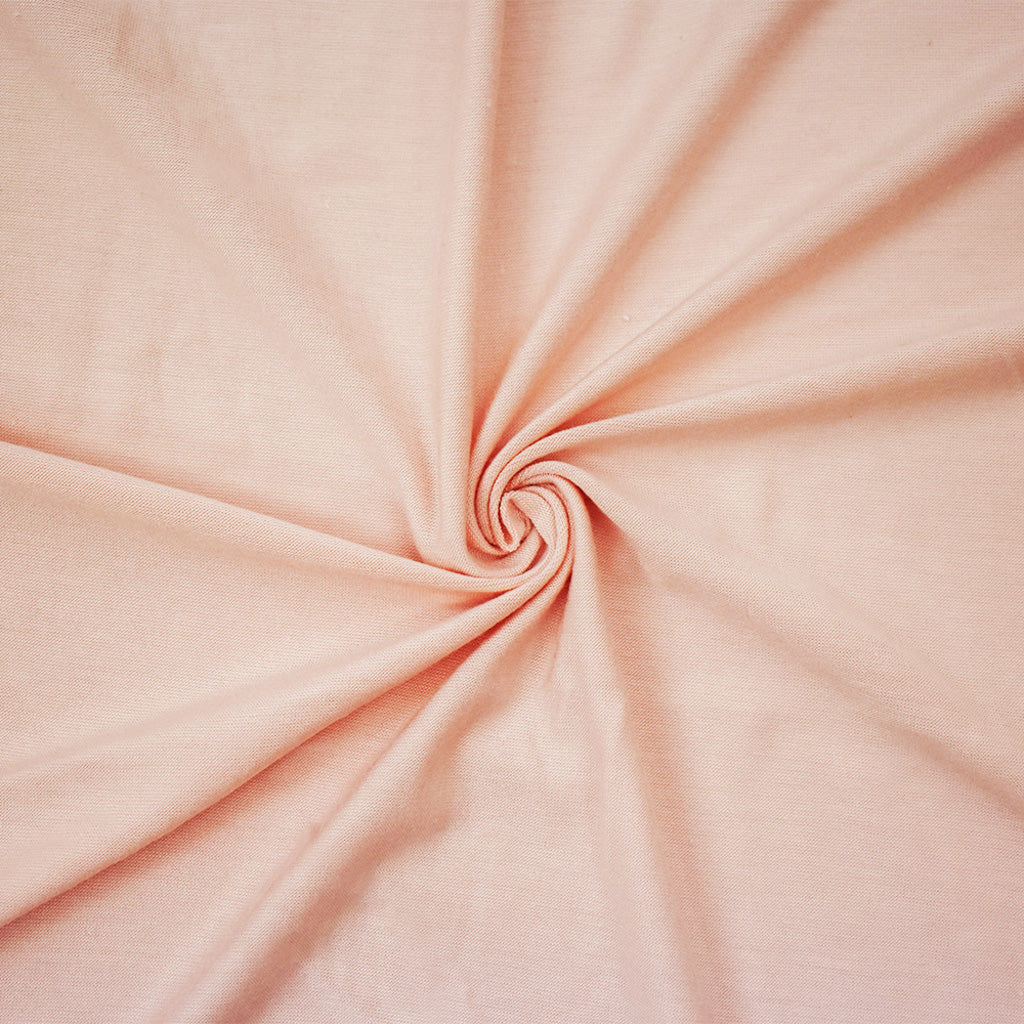 1 Yard Light Peach Orange Bamboo Solid Stretch Jersey Knit Fabric For Apparel Crafts 61 Inches Width