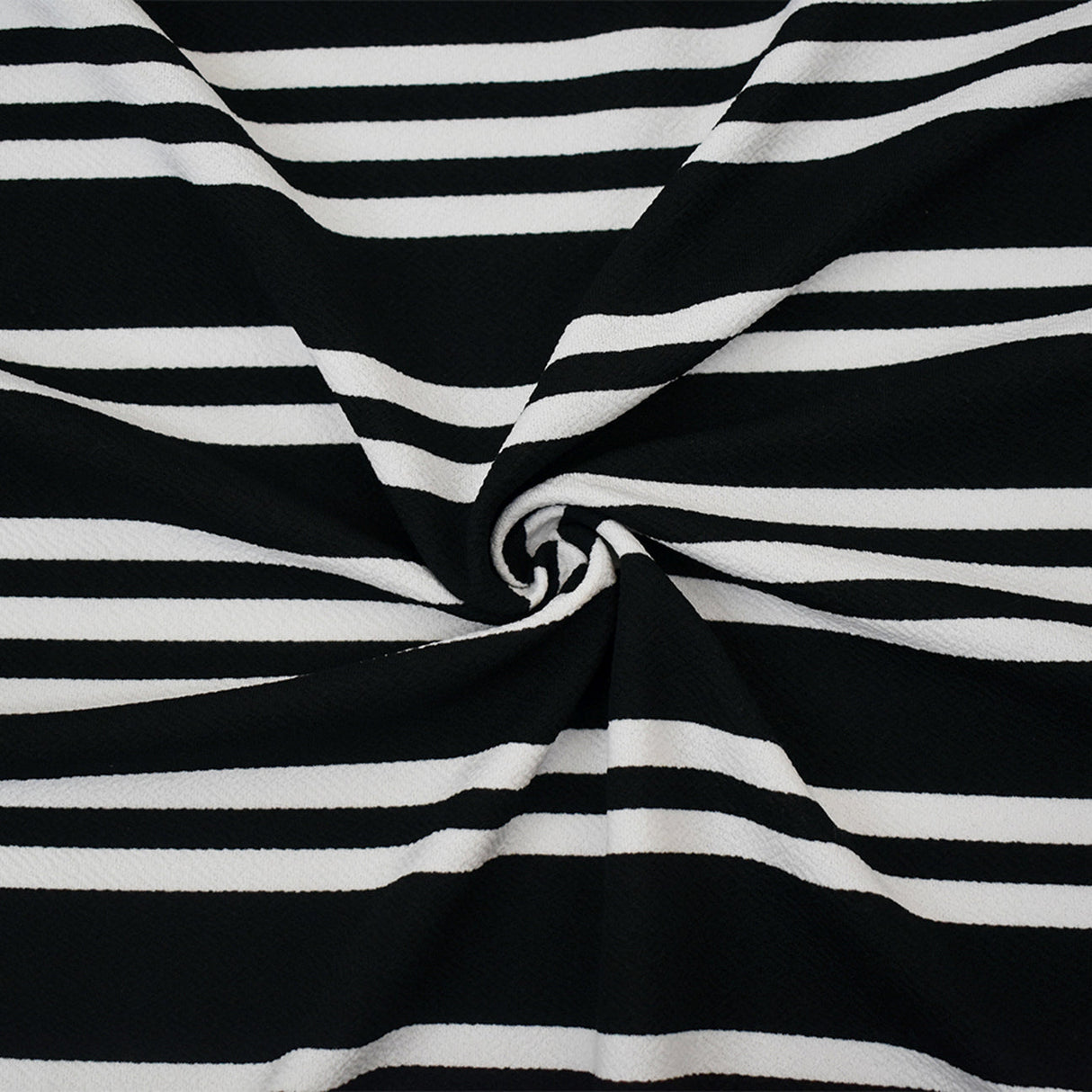 1 Yard Black White Poly Cotton Stripe Stretch Crepe Double Knit Fabric For Apparel Crafts 60 Inches Width