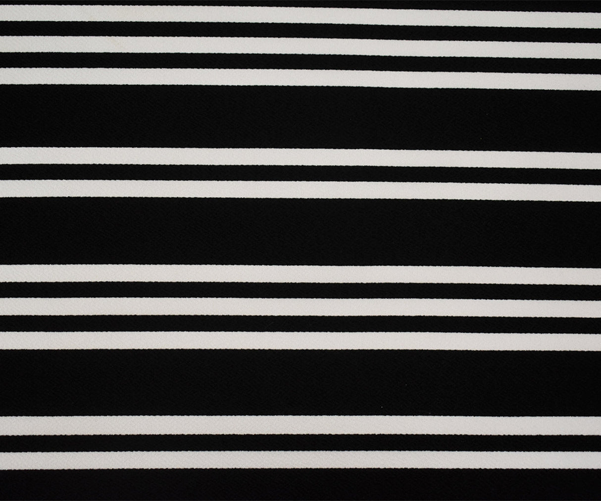 1 Yard Black White Poly Cotton Stripe Stretch Crepe Double Knit Fabric For Apparel Crafts 60 Inches Width