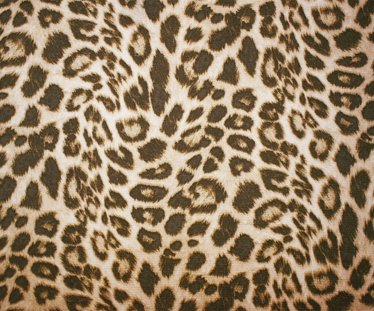 1 Yard Beige Brown Leopard Print Liverpool Knit Stretch Spandex Double Knit Fabric 62 Inches Wide