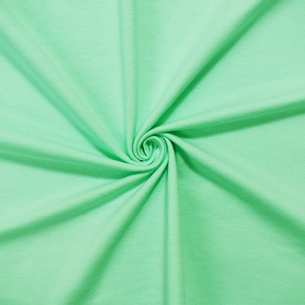 1 Yard Light Mint Green Cotton Solid Stretch Spandex Jersey Knit Fabric for Apparel Tees Dresses 58 Inches Width