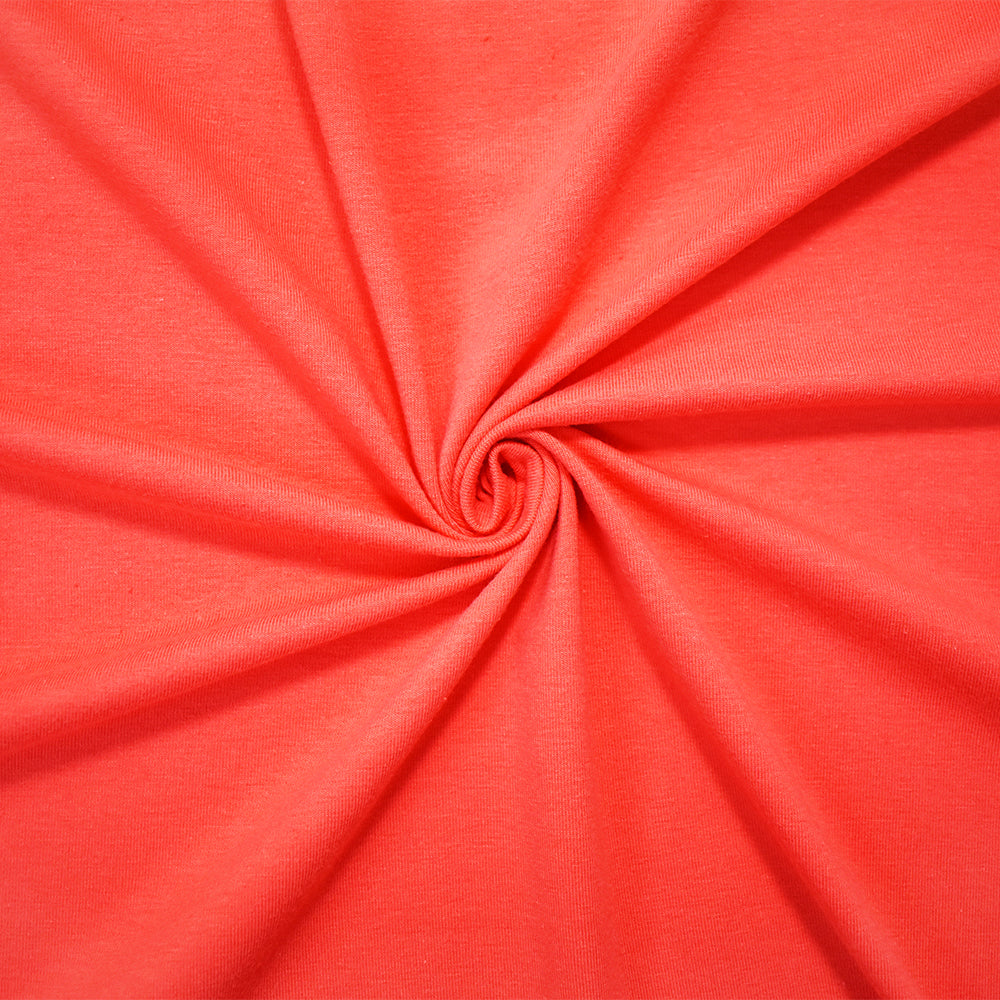 1 Yard Orange Organic Cotton Stretch Jersey Knit Fabric Four Way Soft Matte Apparel Material 57 Inches Width