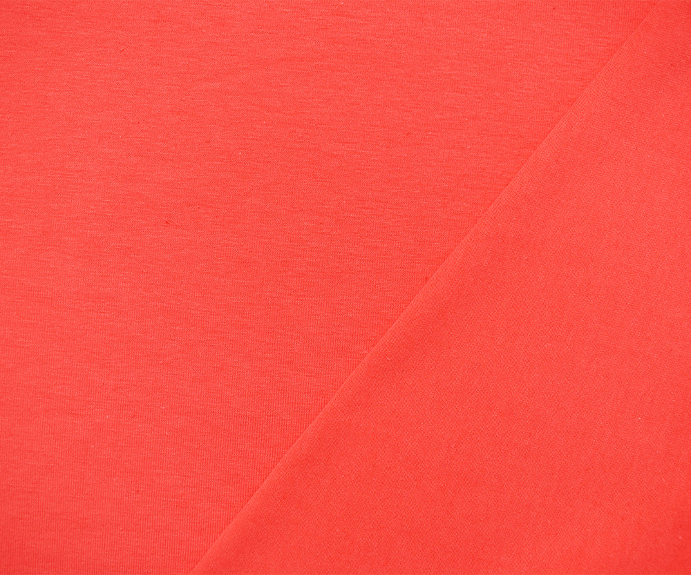 1 Yard Orange Organic Cotton Stretch Jersey Knit Fabric Four Way Soft Matte Apparel Material 57 Inches Width