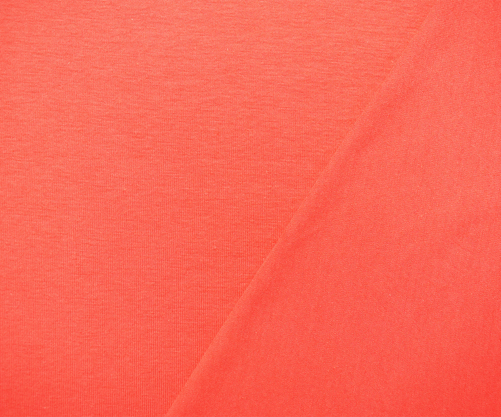 1 Yard Coral Orange Cotton Solid Stretch Spandex Jersey Knit Fabric 64 Inches Width