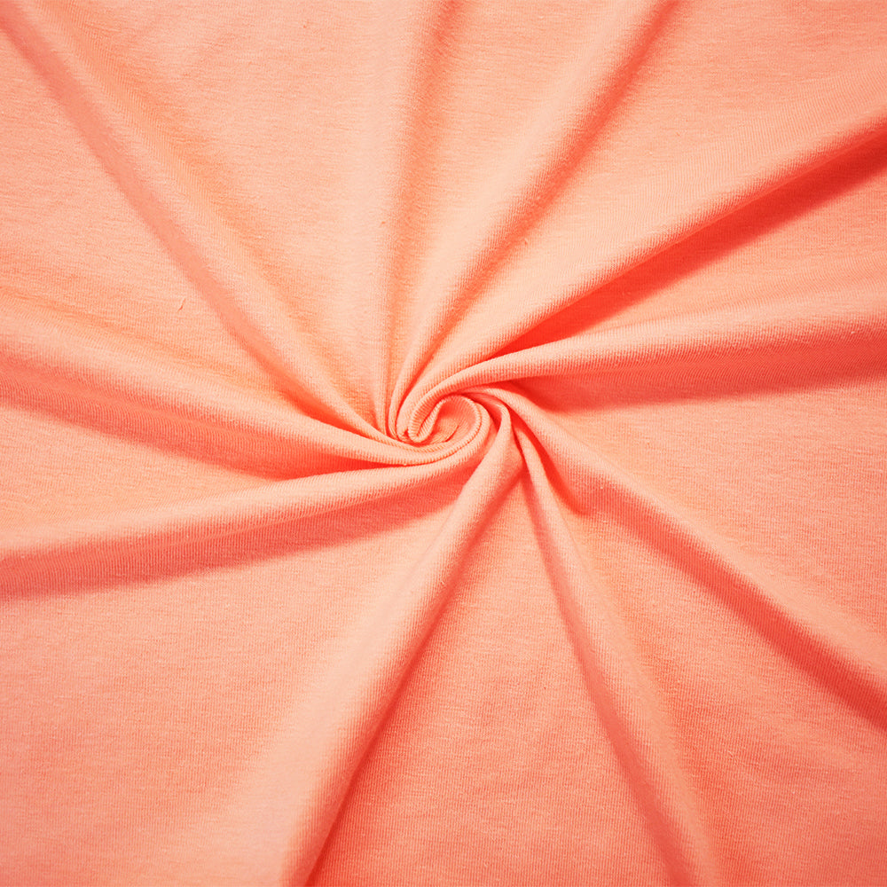 1 Yard Pastel Orange Cotton Spandex Jersey Knit Fabric with Soft, Stretchy Texture, Perfect for Versatile Clothing, 60 Inches Wide
