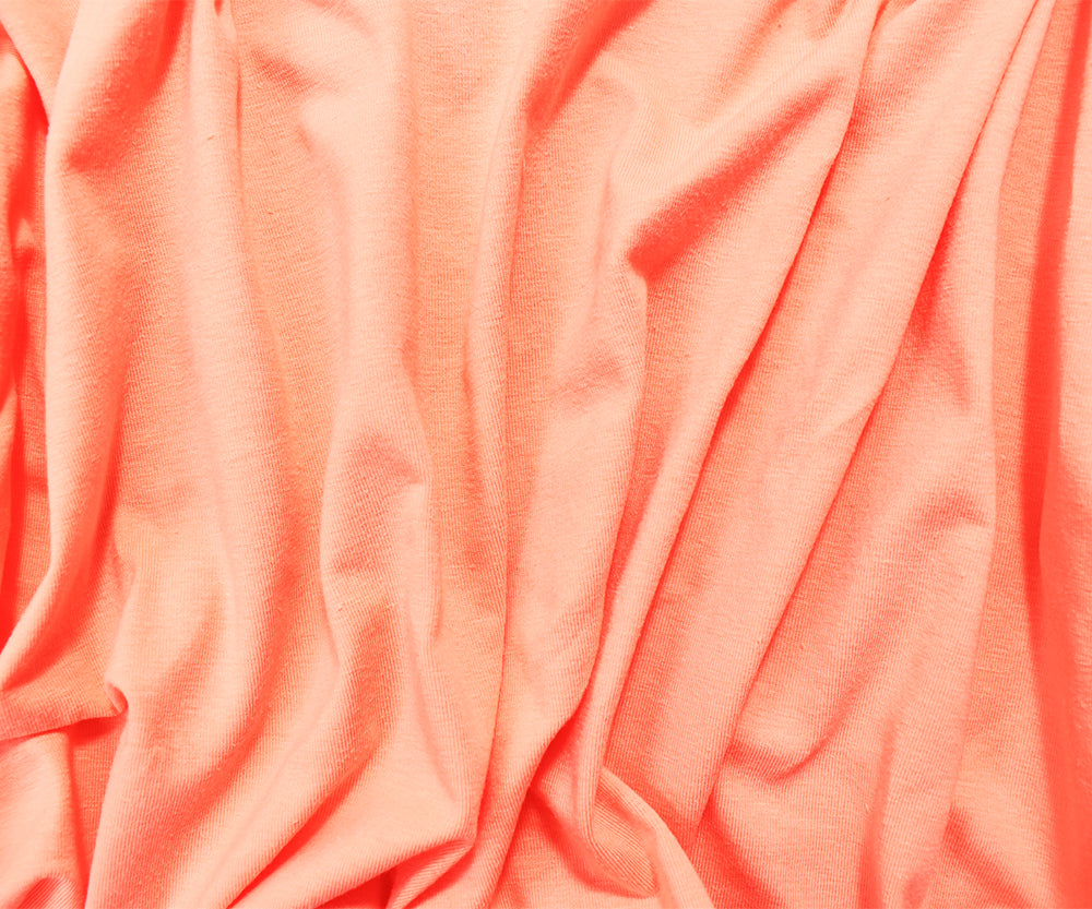 1 Yard Pastel Orange Cotton Spandex Jersey Knit Fabric with Soft, Stretchy Texture, Perfect for Versatile Clothing, 60 Inches Wide