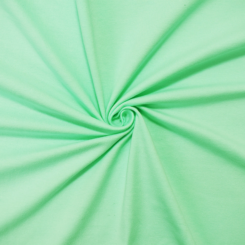 1 Yard Mint Green Cotton Spandex Jersey Knit Fabric with Smooth Stretch Texture, Ideal for Flexible and Stylish Clothing, 56 Inches Wide
