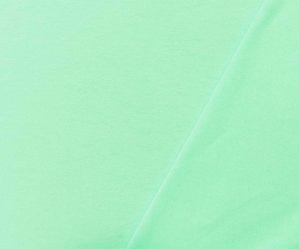 1 Yard Mint Green Cotton Spandex Jersey Knit Fabric with Smooth Stretch Texture, Ideal for Flexible and Stylish Clothing, 56 Inches Wide
