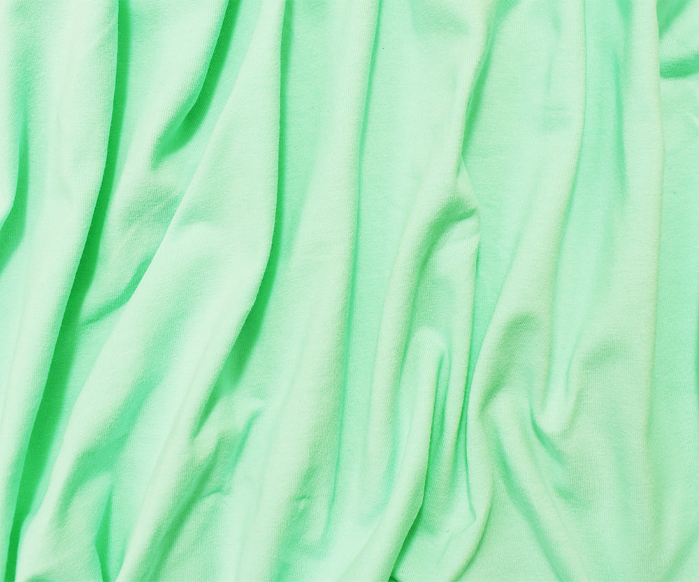 1 Yard Mint Green Cotton Spandex Jersey Knit Fabric with Smooth Stretch Texture, Ideal for Flexible and Stylish Clothing, 56 Inches Wide