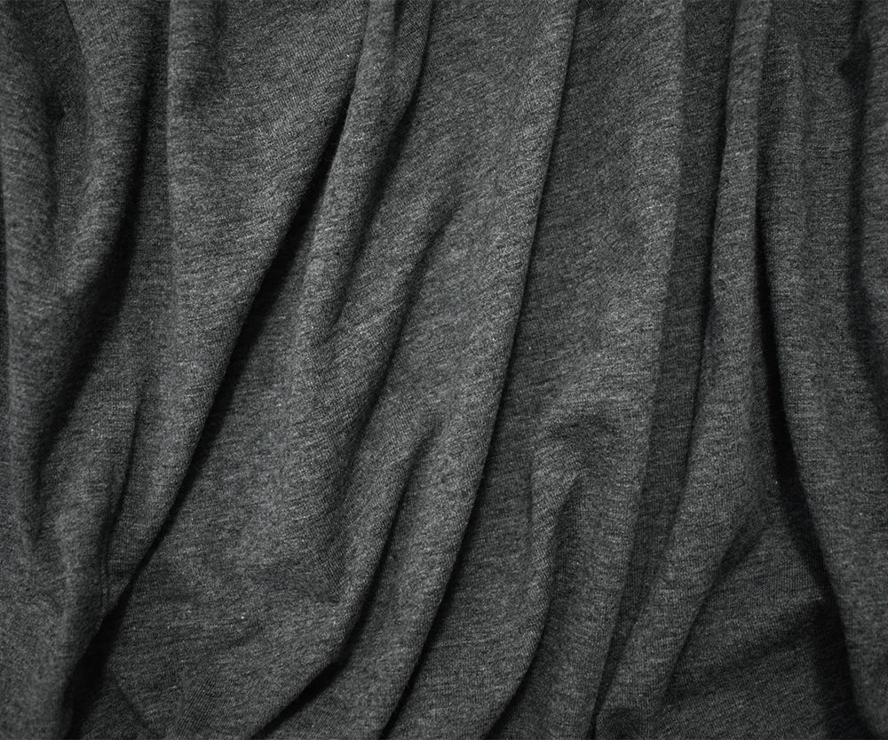 1 Yard Heather Gray Cotton Spandex Jersey Knit Fabric, Soft and Stretchy for Comfortable Apparel, 61 Inches Wide