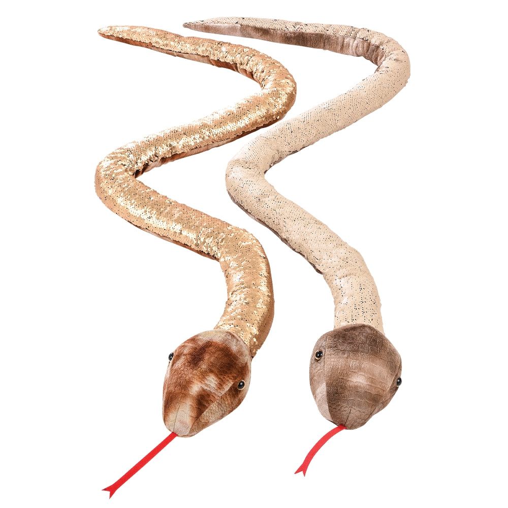 Sequin Snake Plush 67" Natural (1 PC)